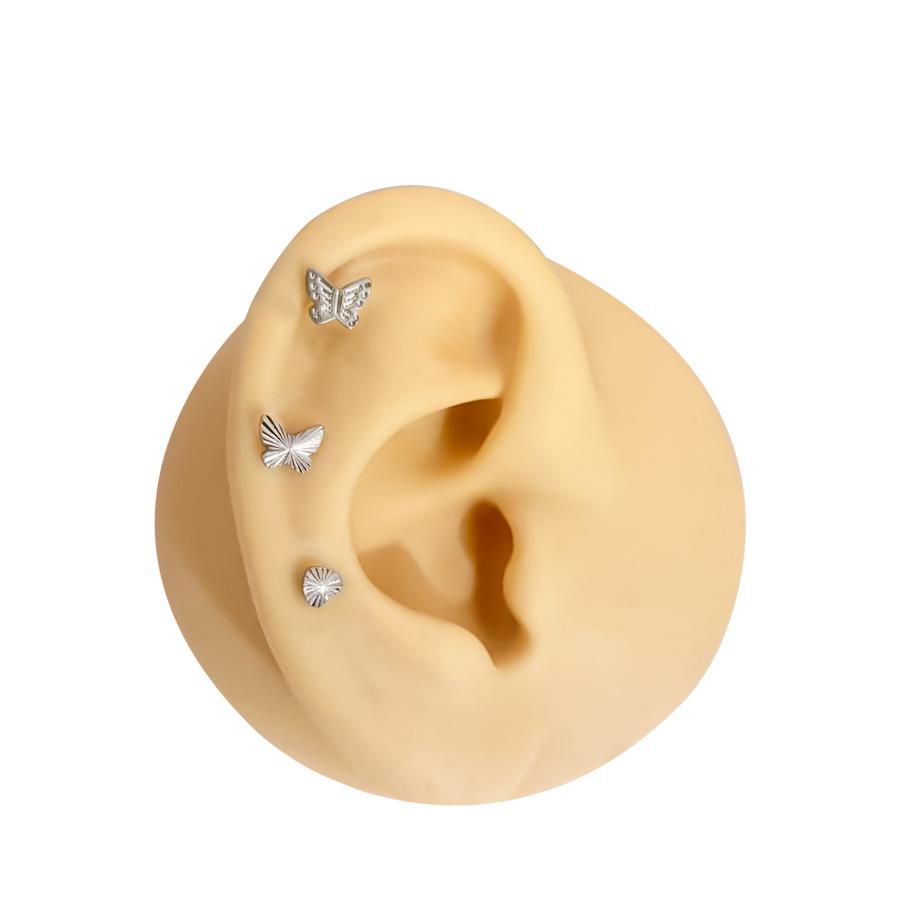 G23 Titanium Heart Bowknot Leaf Cartilage & Lip Stud Piercing Jewelry