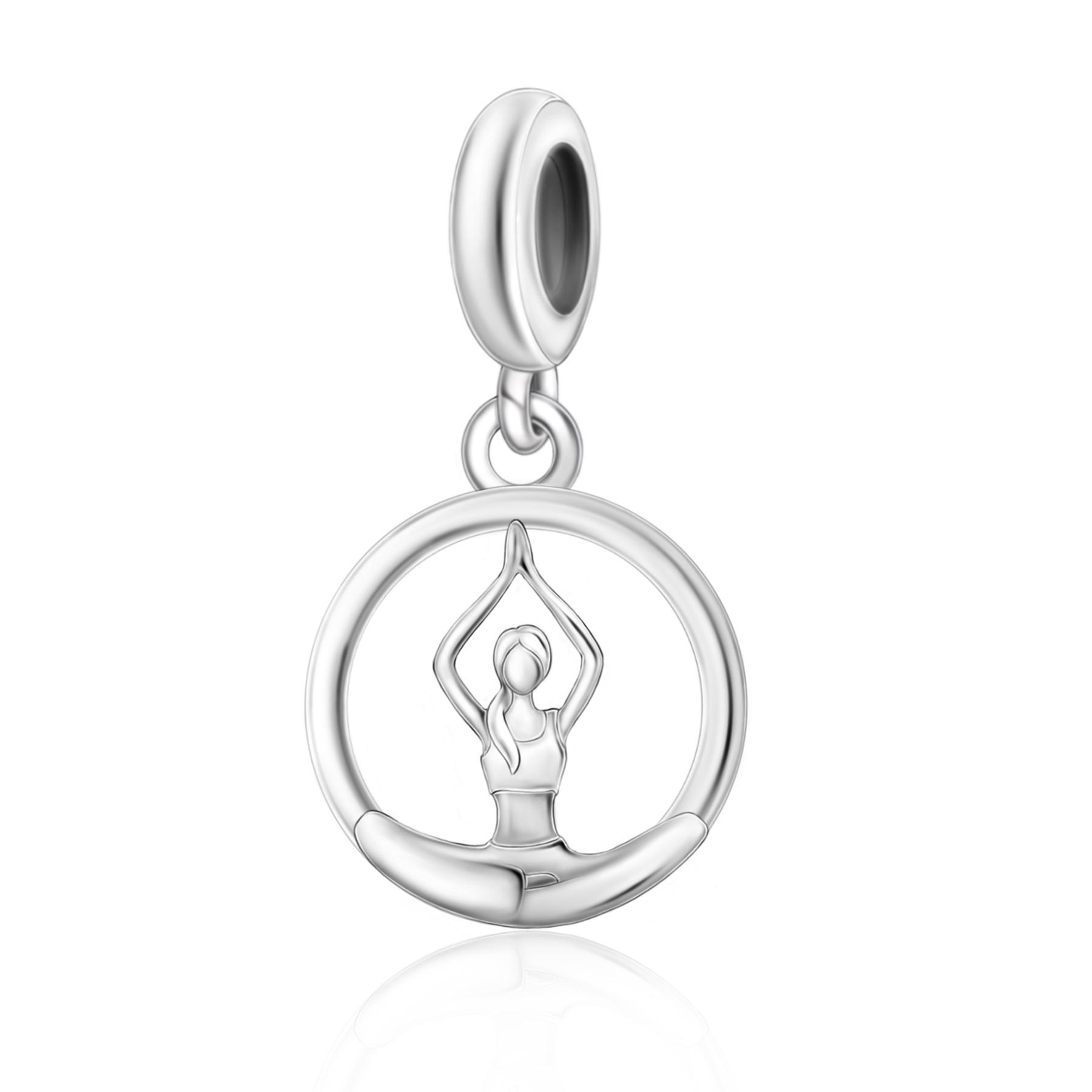 

FC Jewelry Fit Original Pan Charm Bracelet 925 Silver Lotus Yoga Girl Chakra Healing Balance Bead For Making Daughter Berloque