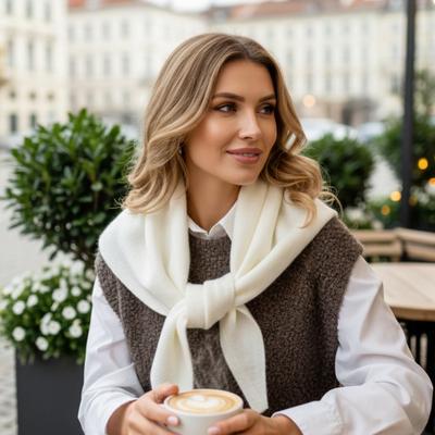 Warm Knit Triangle Scarf Soft Wool Blend Shawl for Women Winter Fashion Cold Weather Neck Wrap and Stylish Outfit Accessory