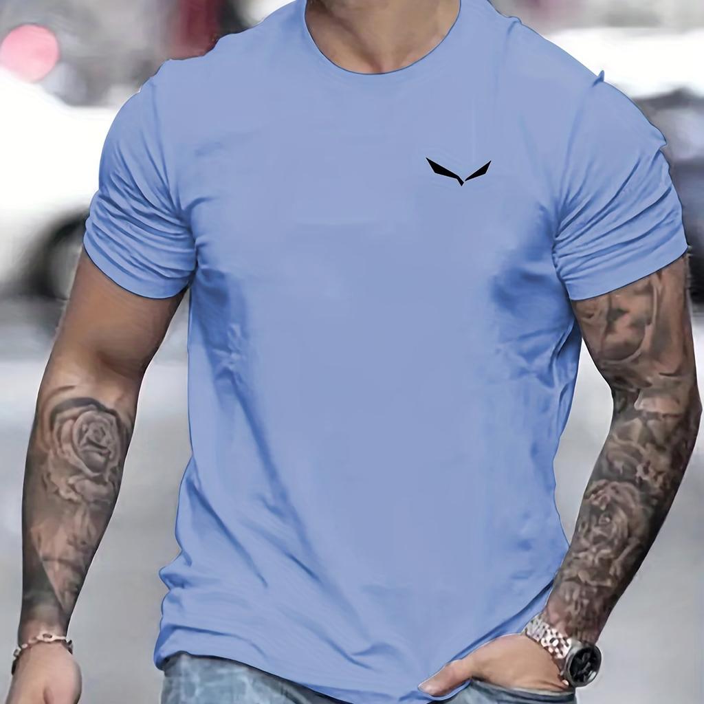 Nové pánské letní tričko s kreativním logem, s krátkým rukávem, kulatým výstřihem, módní top s krátkým rukávem