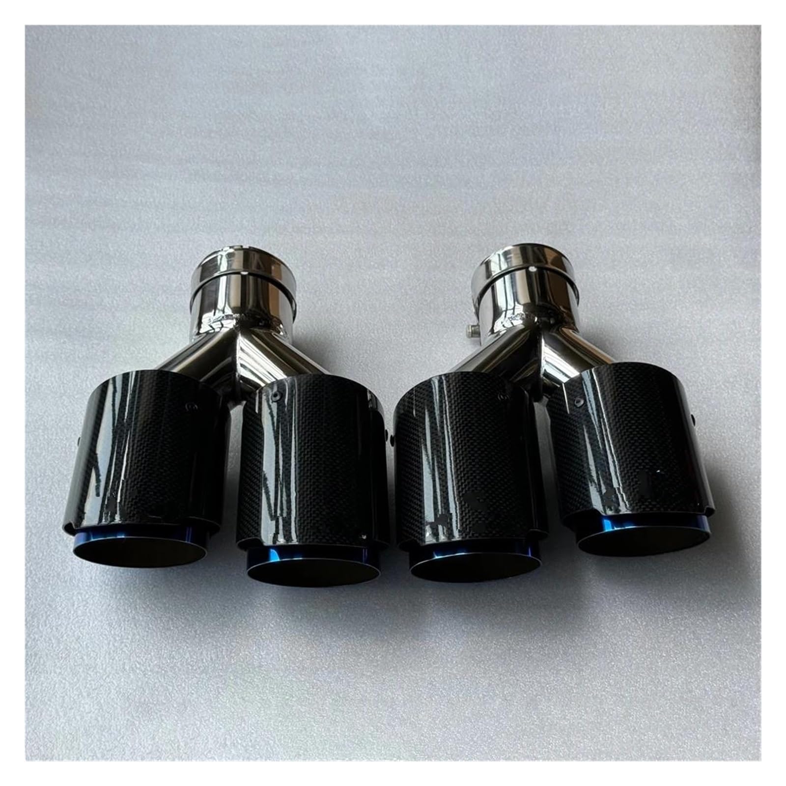 Muffler Cutter 2 Pieces Y Pipe Dual Exhaust Tip for ID 67MM-OD 114MM