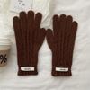Y2k Lady Finger Gloves Windproof Solid Color Gloves Kawaii Korean Knitted Gloves  Autumn