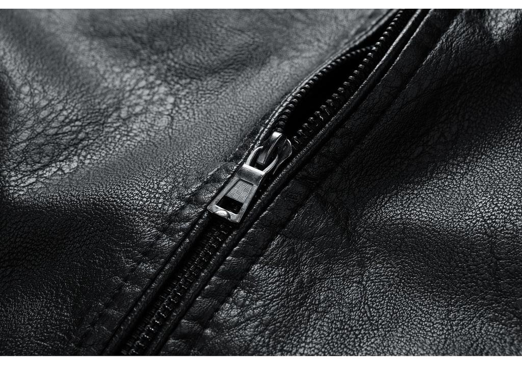 2022 Autumn/Winter Men's Stand Collar Motorcycle Leather Jacket