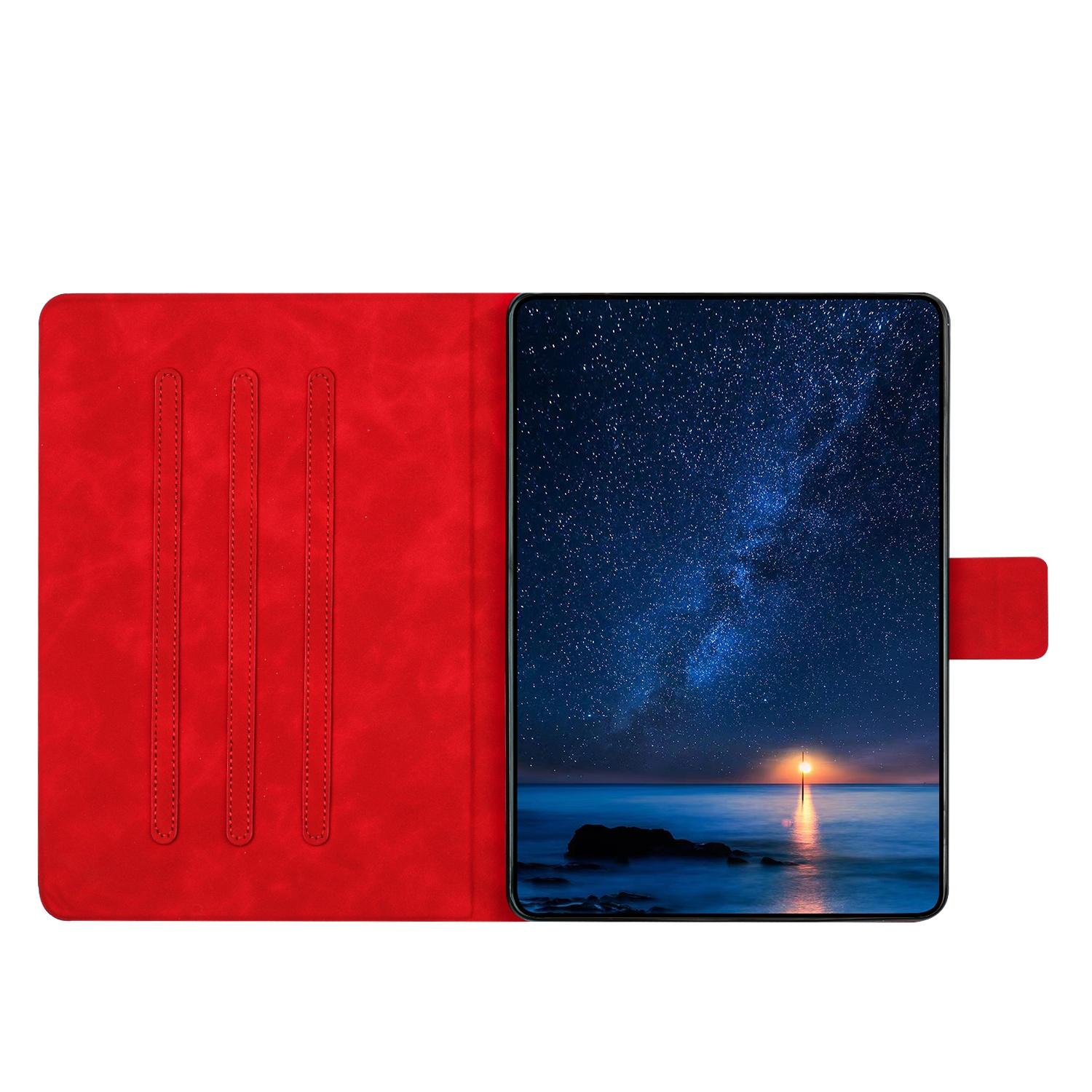 

For iPad mini (2019) 7.9 inch/mini 4/mini 3/Mini 2/Mini Case Couple Cat Imprinted Microfiber Leather Smart Tablet Cover Red
