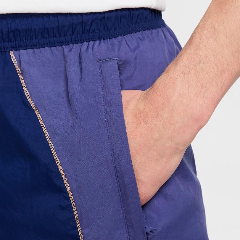 Nike Color Block Drawstring Loose Knit Sports Pants Men bottoms Blue HJ3805-492