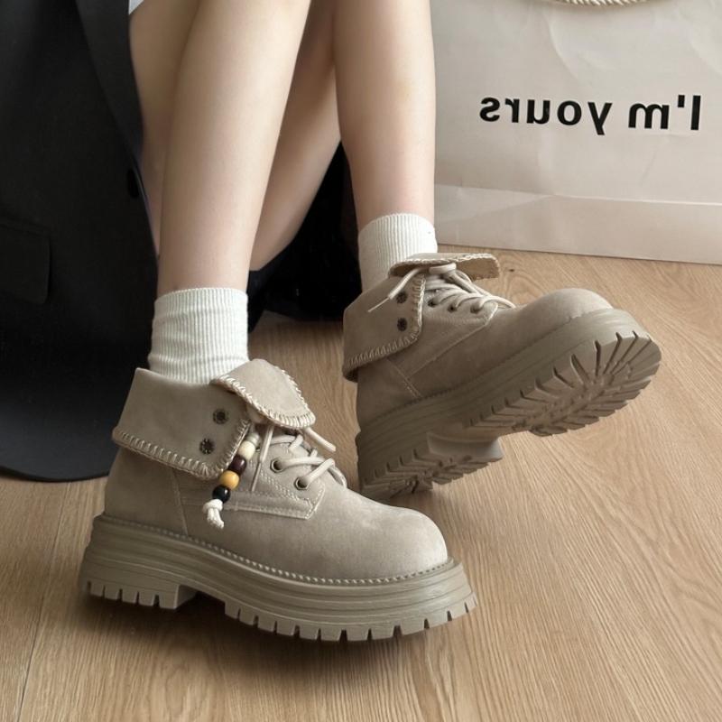 Women Flats Paltform Ankle Boots Beaded Casual Sport Shoes 2025 Trend New Winter Sneakers Woman Snow Boots Botas Mujer