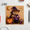 Halloween Puppy Witch Decor Faux Pearl Painting Kit, Ghost 3D Art Craft Stress Relief for Adults Beginners, Home Wall Decor, DIY Gift Cute Party