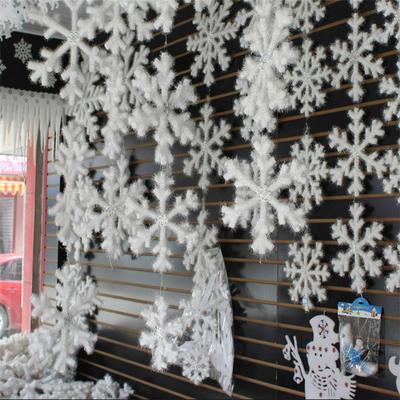 12pcs 8cm Fashion Christmas Tree Pendant Christmas Snowflakes  for Brincos Christmas Day Gift