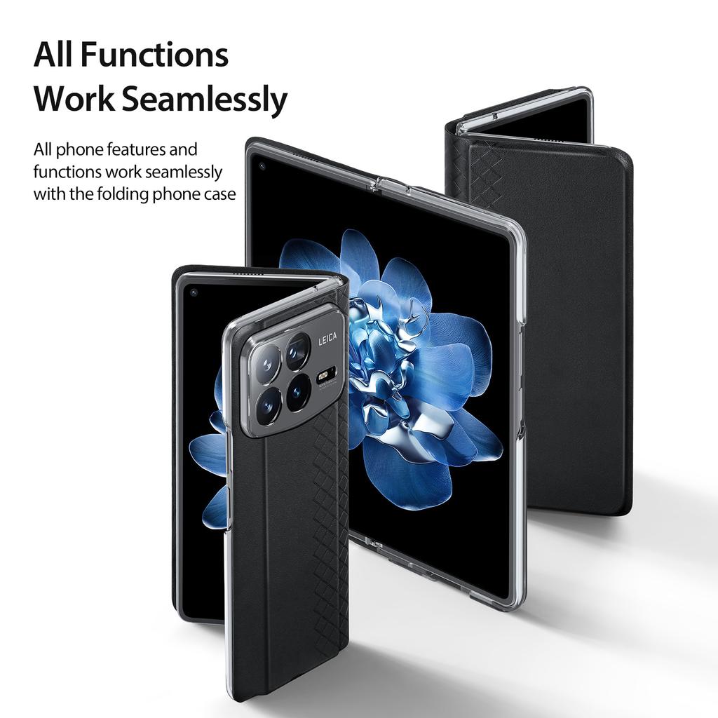 Pro Xiaomi Mix Fold 4 5G Magnetické pouzdro DUX DUCIS Bril Series Kůže+PC Kryt na telefon se stojánkem