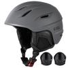 CE Marked Ski Snowboard Asian and Includes 2 Glasses Size L Gray Ultra-Lightweight Helmet, Helmet, Fit, Men's, Kids, Adults, Parents, Snowboarders,