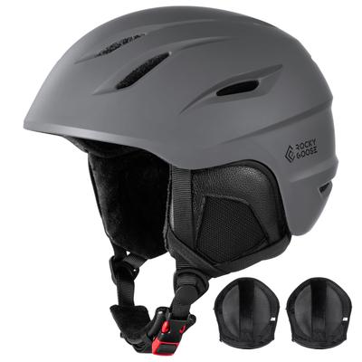 CE Marked Ski Snowboard Asian and Includes 2 Glasses Size L Gray Ultra-Lightweight Helmet, Helmet, Fit, Men's, Kids, Adults, Parents, Snowboarders,