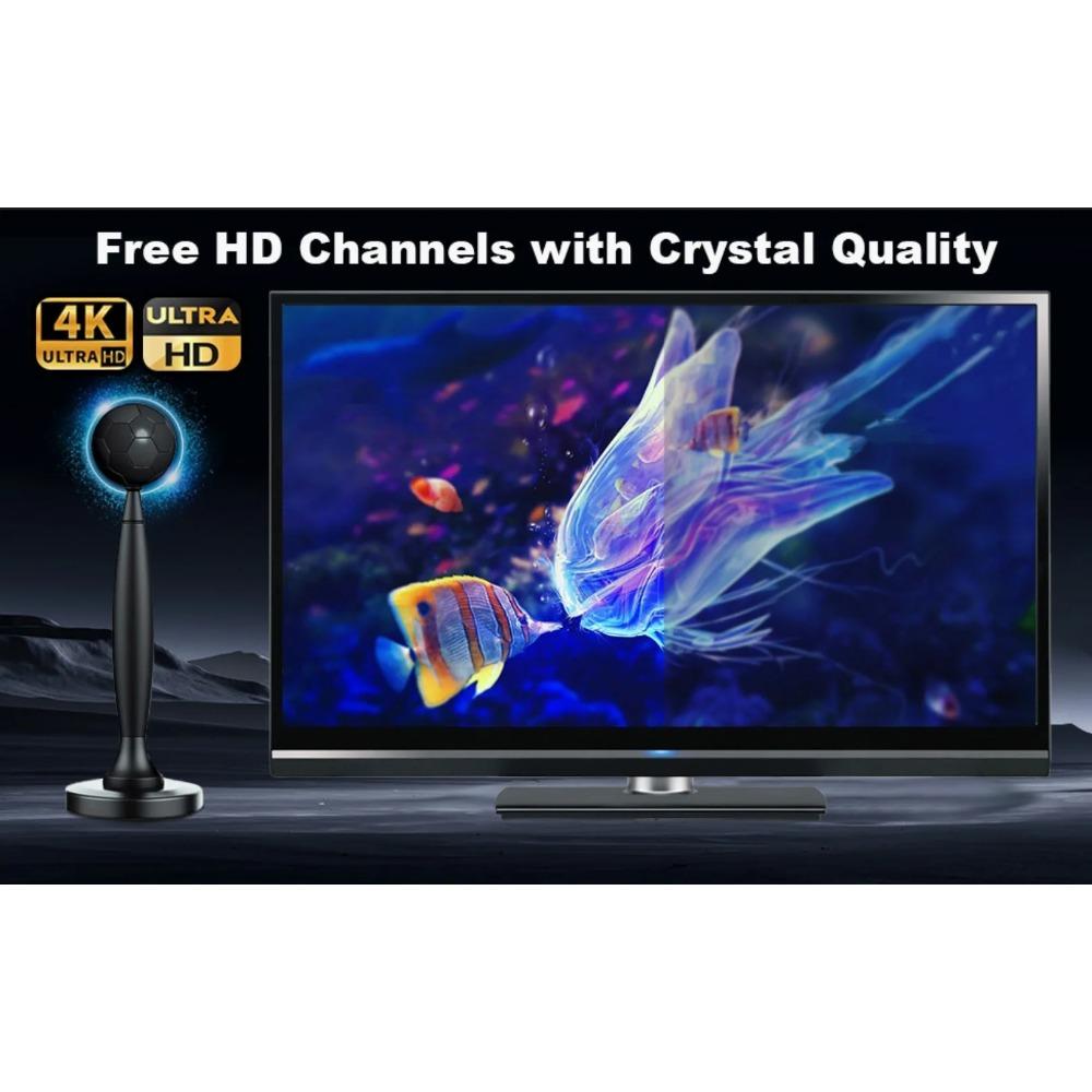 HDTV Digital Antenna for All Smart/Old TV with Amplifier Booster for Smart TV for Local Channels Indoor, Supports 4K 1080P DVB-T2