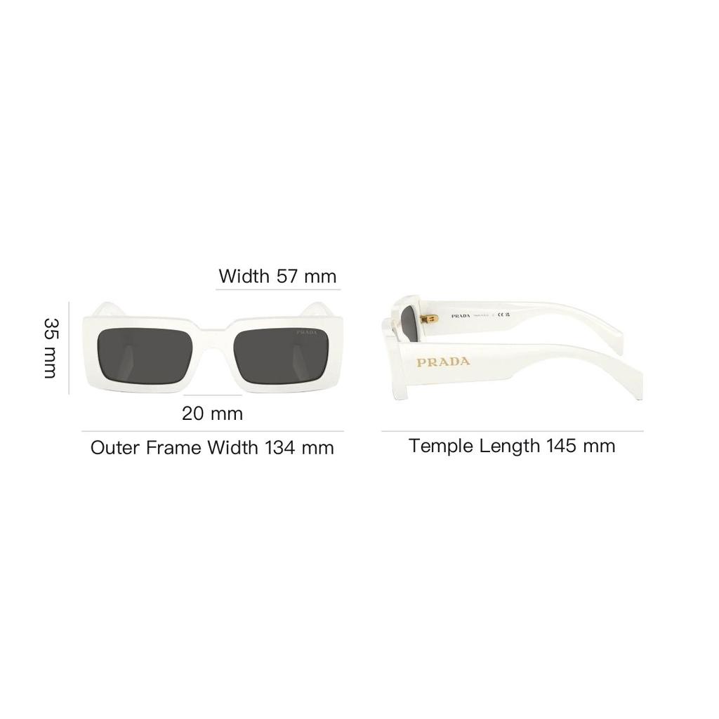 Prada Logo Acetate Rectangular Sunglasses Unisex sunglasses White PRA07S1425S0