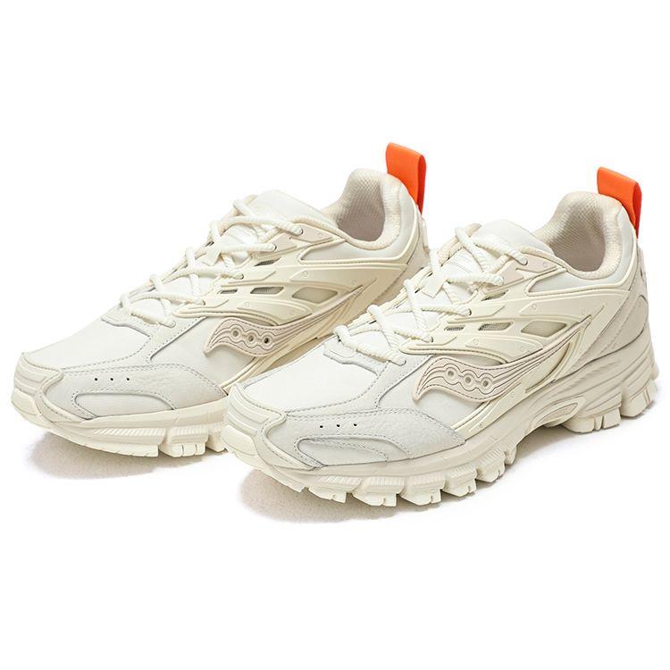 SAUCONY Armor Retro Fabric Leather Slip Resistant Durable Low Top Casual Running Shoes Unisex Sneaker White S79044-3