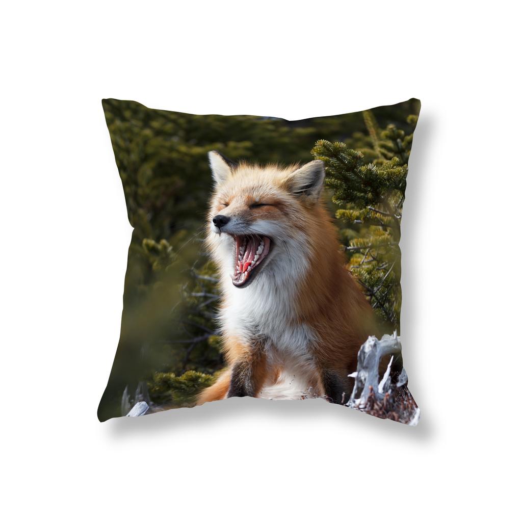 Cute Little Fox Throw Pillow Cover Animal Pillow Cover Sofa Car Decor Office Game Chair Cushion Cover Room Home Decor