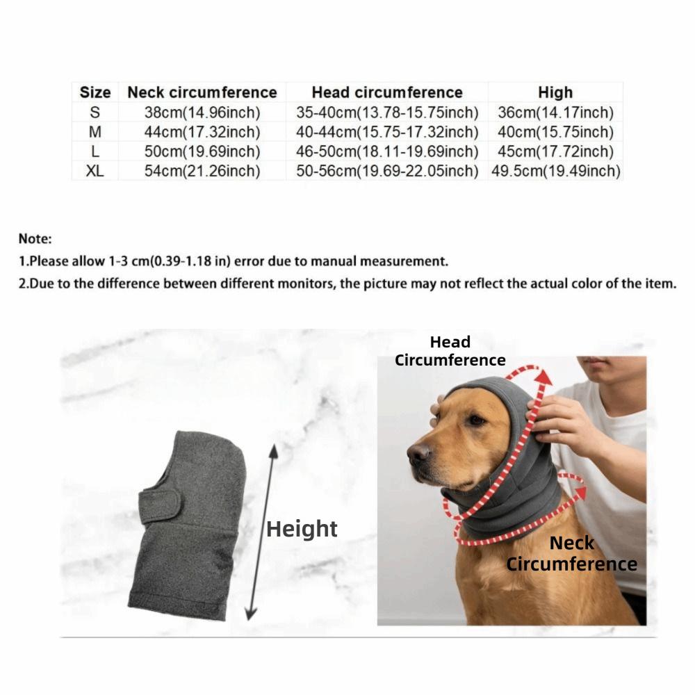 Breathable Dog Soothing Headgear Noise Reduction Dog Ear Cover Pet Calming Hood Sleep Use