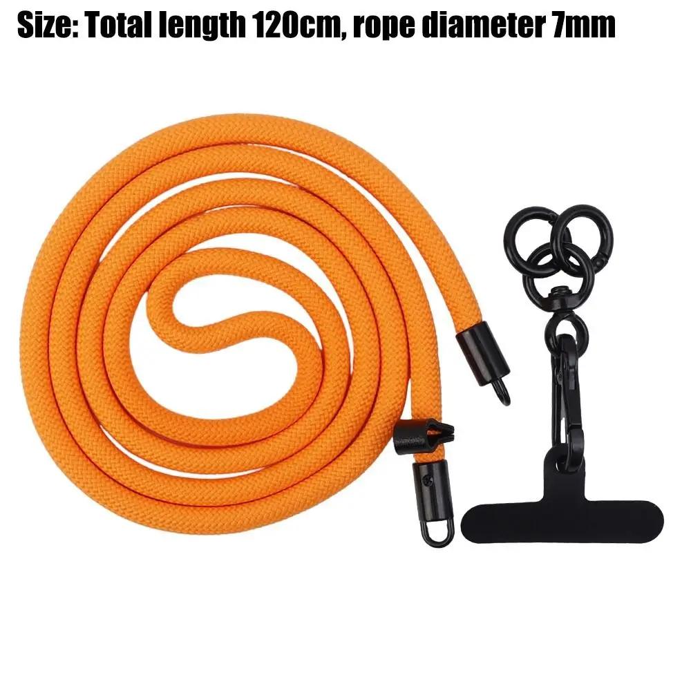 1Pcs Climbing Mobile Phone Lanyard 120cm Long Rotatable Clasp Crossbody Phone Strap with Patch Adjustable Neck Band Cord Chain