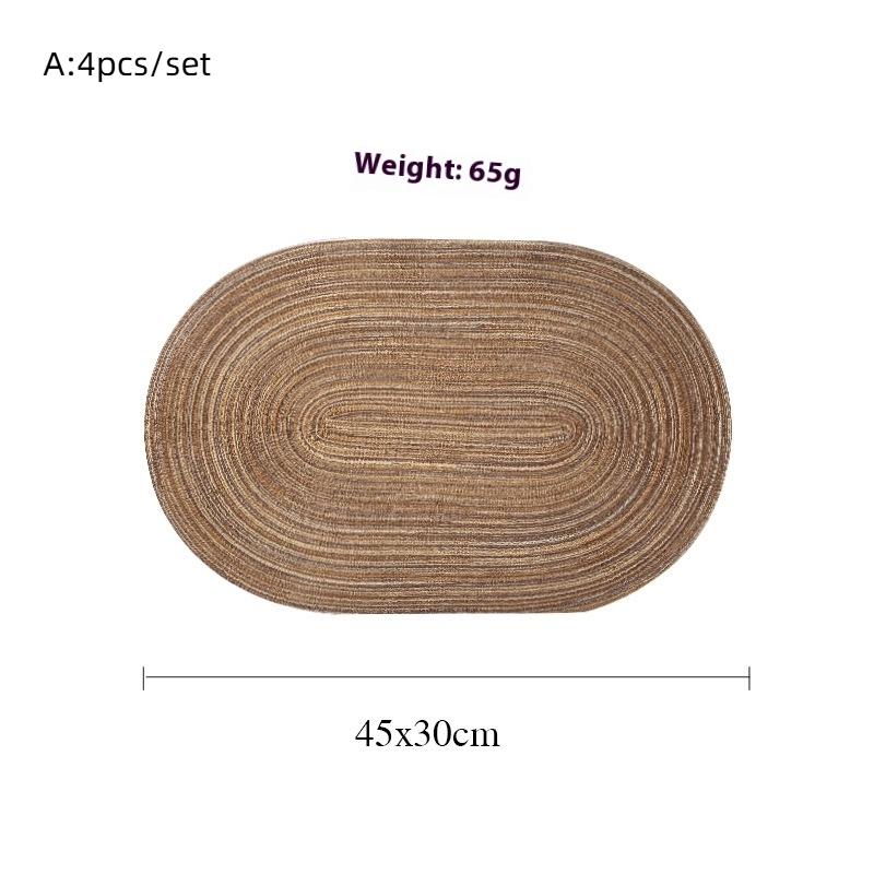 4Pcs/Set Braided Placematwashable Pp Heat Resistant Table Place Mat For Kitchen Xmas Dining Table Party Decor