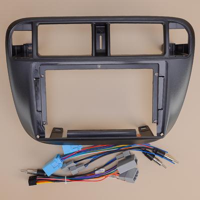 9" Radio Stereo Dash Fascia Frame Panel Trim With Harness Fit for Honda Civic EJ/EK/EM 1995 1996 1997 1998-2001 LHD
