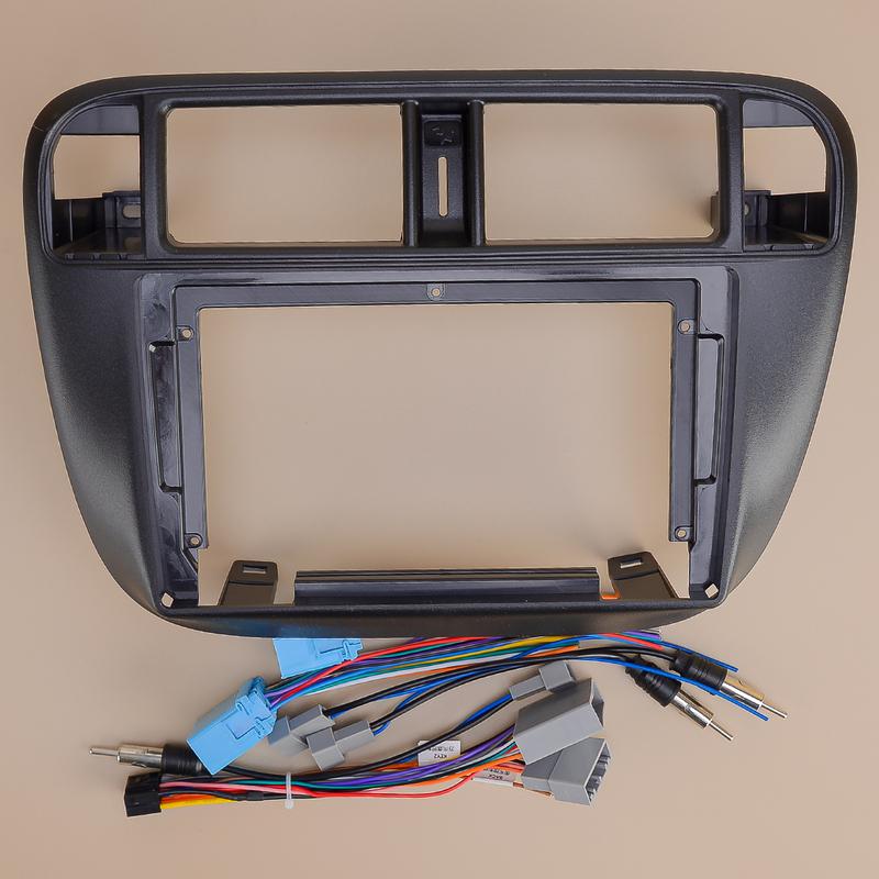 9" Radio Stereo Dash Fascia Frame Panel Trim With Harness Fit for Honda Civic EJ/EK/EM 1995 1996 1997 1998-2001 LHD
