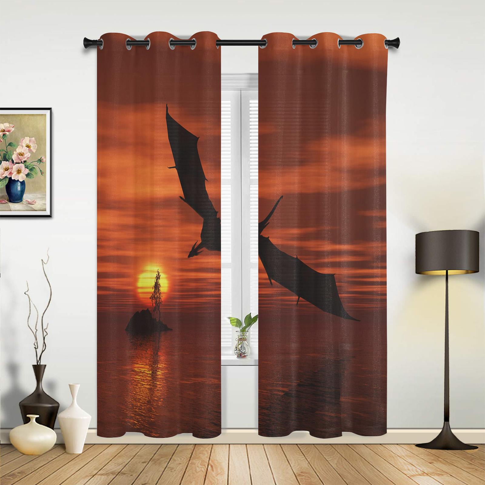 Крылья Дракона Небо Закат Пейзаж Морские Окна Шторы Гостиная Спальня Декор Для Окна — фото 3