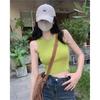 Spicy Girl Slim Fit Cropped Knit Tank Top - Summer 2025 Slimming Sleeveless Camisole for Women