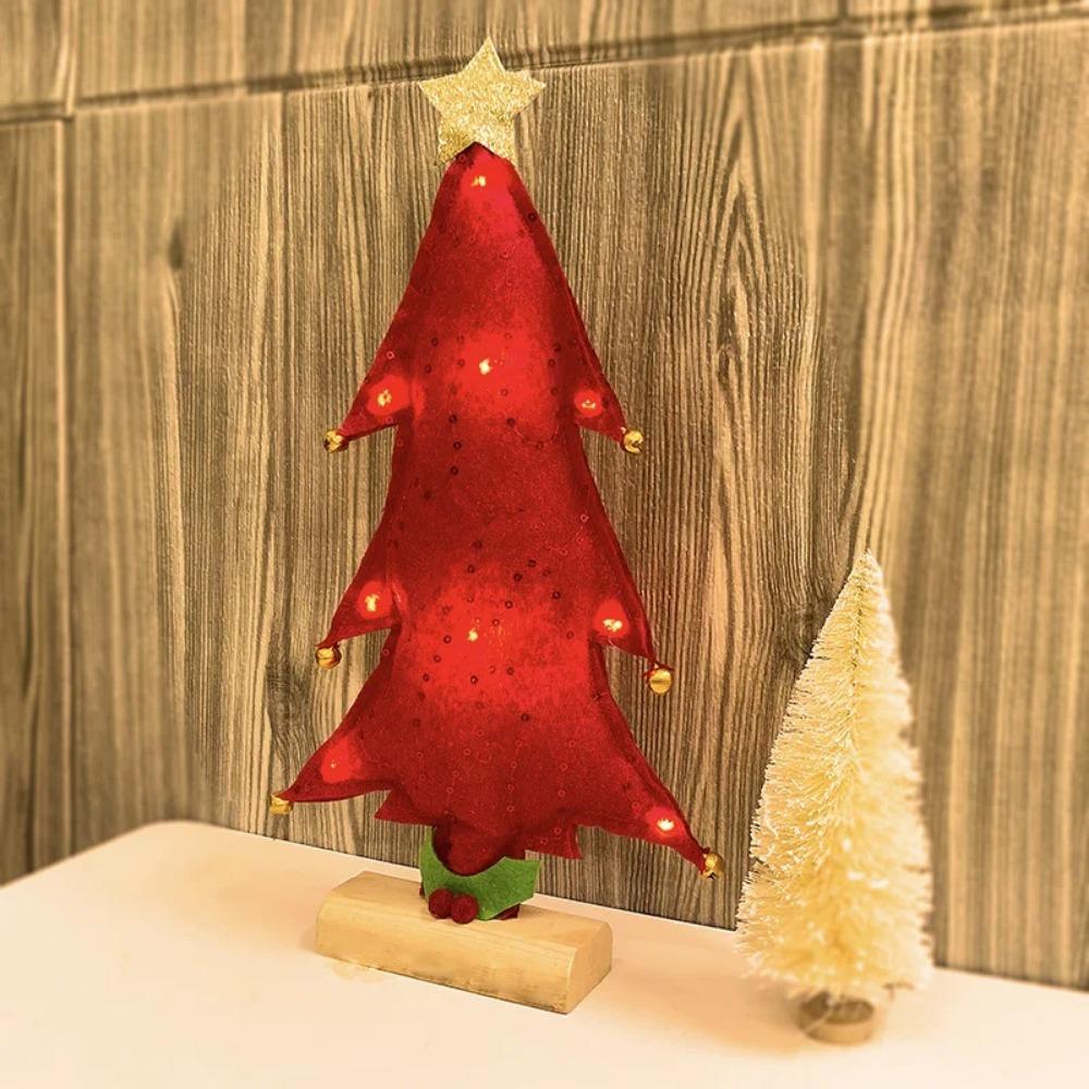 Mini LED Christmas Tree Desktop Ornaments Merry Christmas Decorations for Home Xmas Ornaments Kids Gifts 2024 Happy New Year