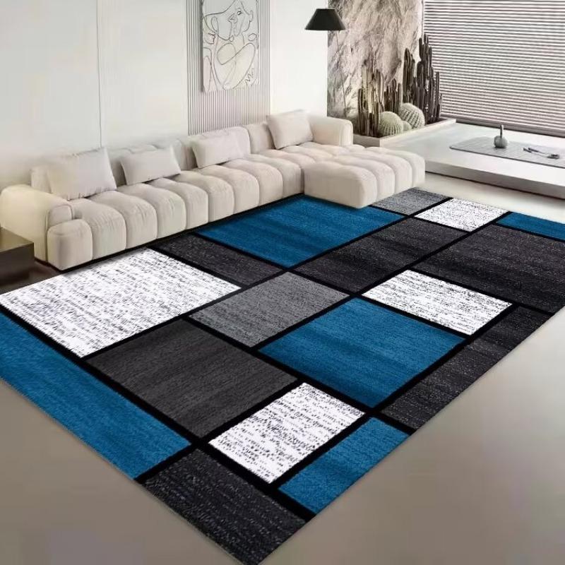 Nordic Luxury Flannel Carpets for Living Room Soft Rugs for Bedroom Bedside Rug Large Area Geometry Cloakroom Non-slip Floor Mat