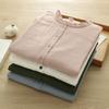 Japanese Style Women's Long Sleeve Lace Collar Shirt: Double Layer Cotton Gauze Loose Blouse