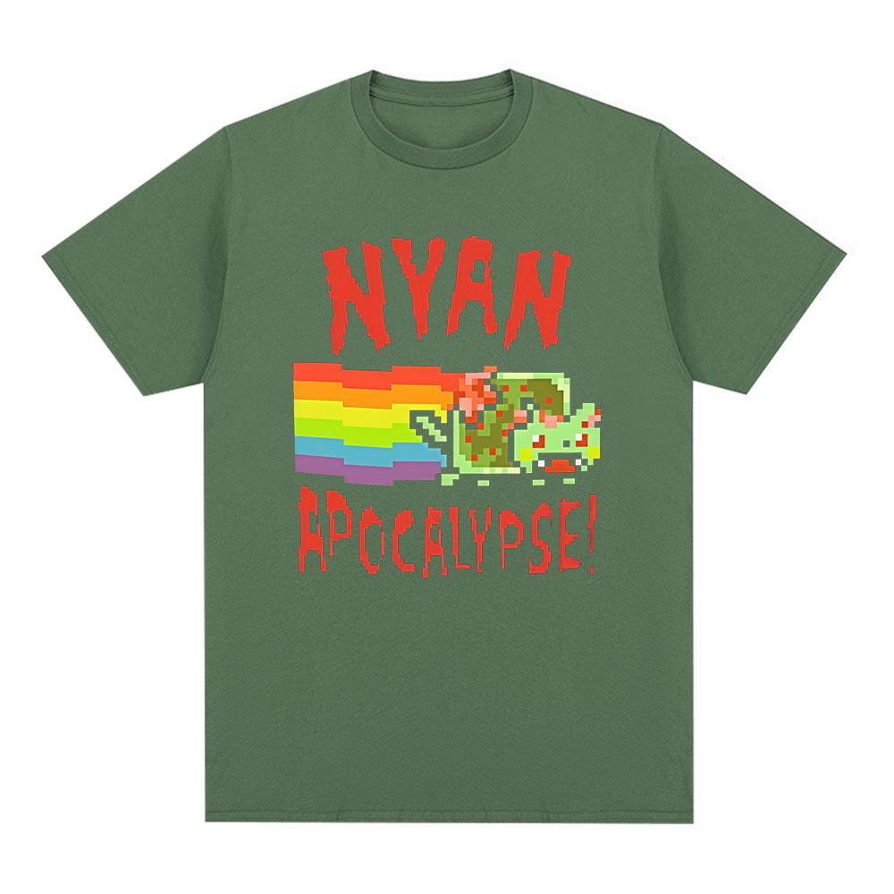 Nyan Rainbow Cat Funny Meme Tshirt Unisex Women Clothing Fashion Casual Tshirts Kawaii Harajuku Short Sleeves T Shirts Streetwear