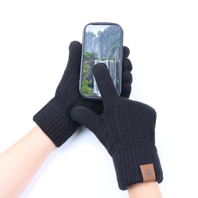 New Men's Warm Full Finger Gloves Winter Touchscreen Plus Fleece Gloves Men Women Thickening Wool Knitted Cycling Driving Gloves