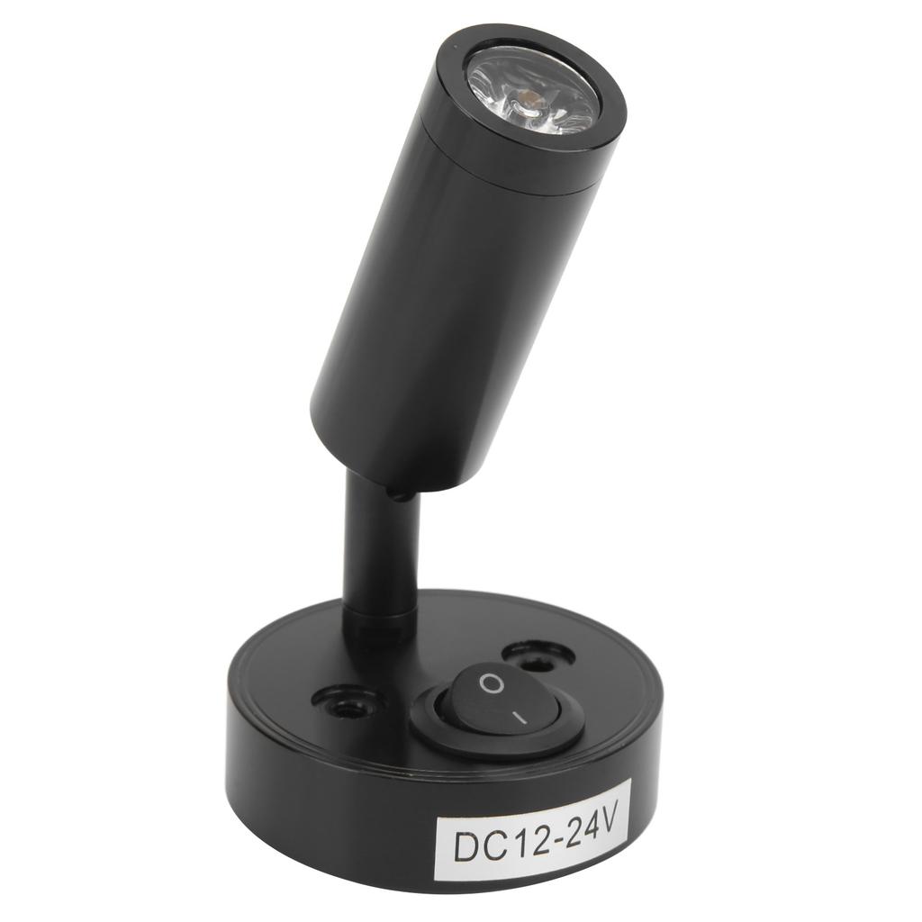 12‑24V 3W LED Reading Light Bedroom Bedside Lamp   Aluminum Alloy for Boat RV SUV Trailer