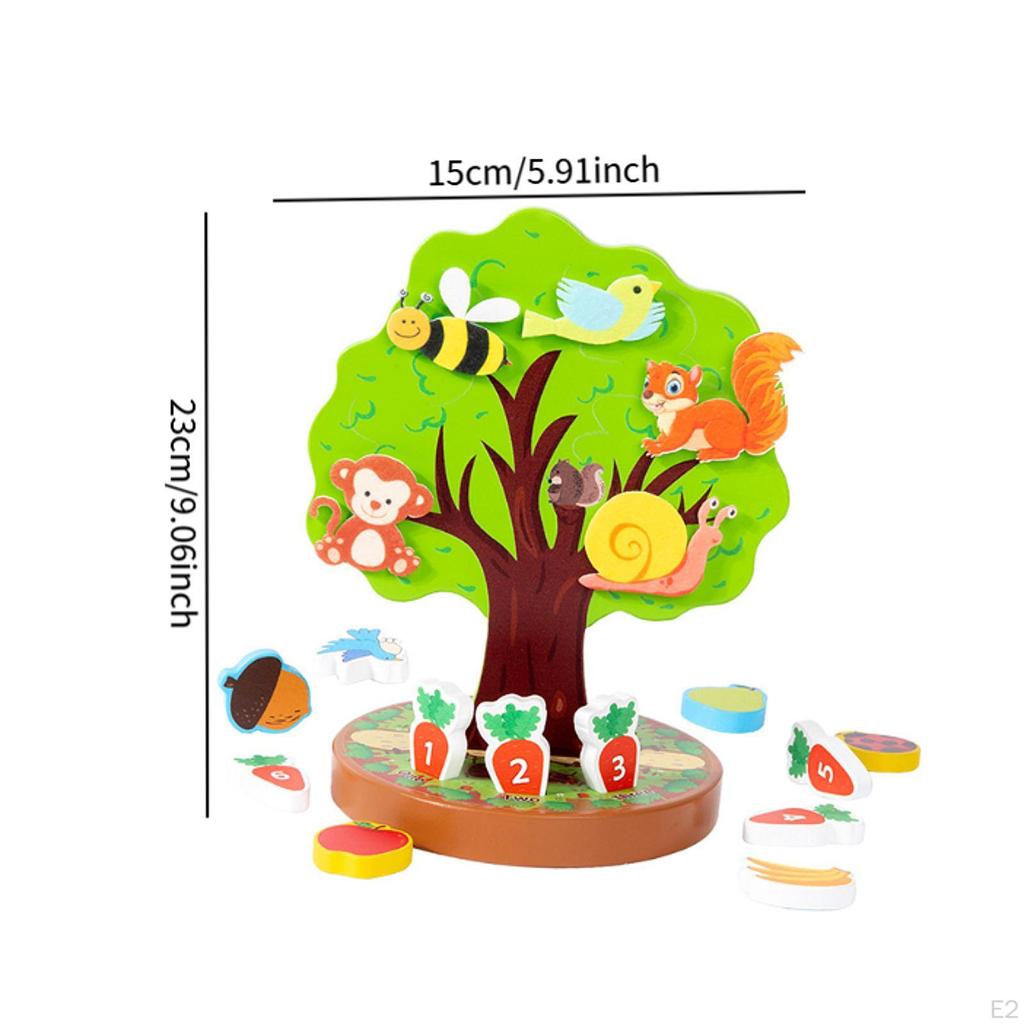Cognitive Tree Toy Animal Educational Game Portable Cute Fine Motor Skills Sensory Early
