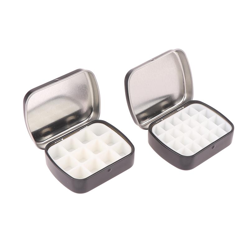 Portable Empty Watercolor Tin Box 12/24 Grids Mini Watercolor Paint Palette Travel Painting Paint Tray Art Supplies