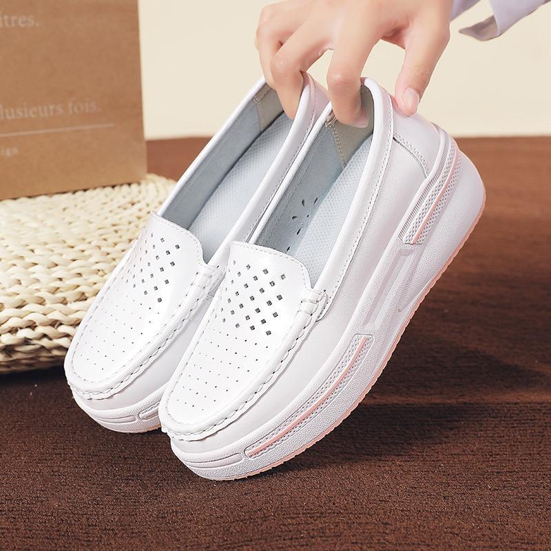 New Nurse Shoes Women's Casual Soft Sole Heightened Breathable Deodorant Not Tired Feet Non-slip Medical White Shoes Women