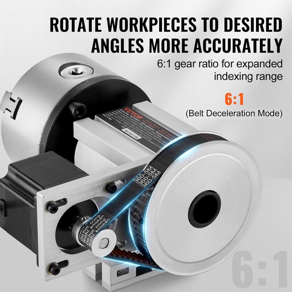 Indexing Dividing Head K11-100mm 3-Jaw Chuck Tailstock for CNC Milling