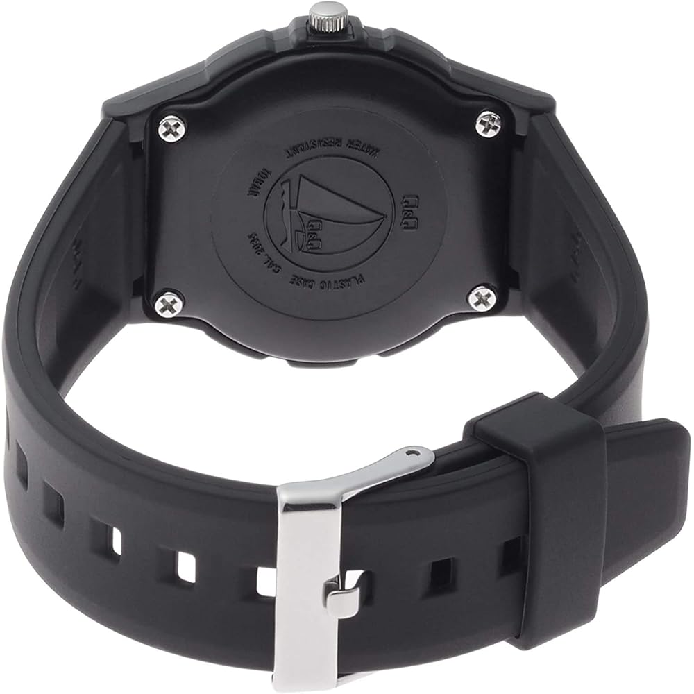 Citizen Q&Q Analog Waterproof Watch with Rubber Strap Men's Black VS08-001