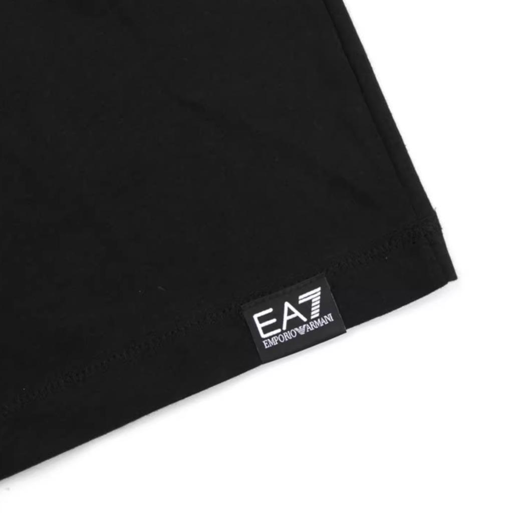 Emporio Armani EA7 FW23 Logo Print Casual Crew Neck T-Shirt Men Tops Black 3DUT02-PJTJZ-1200