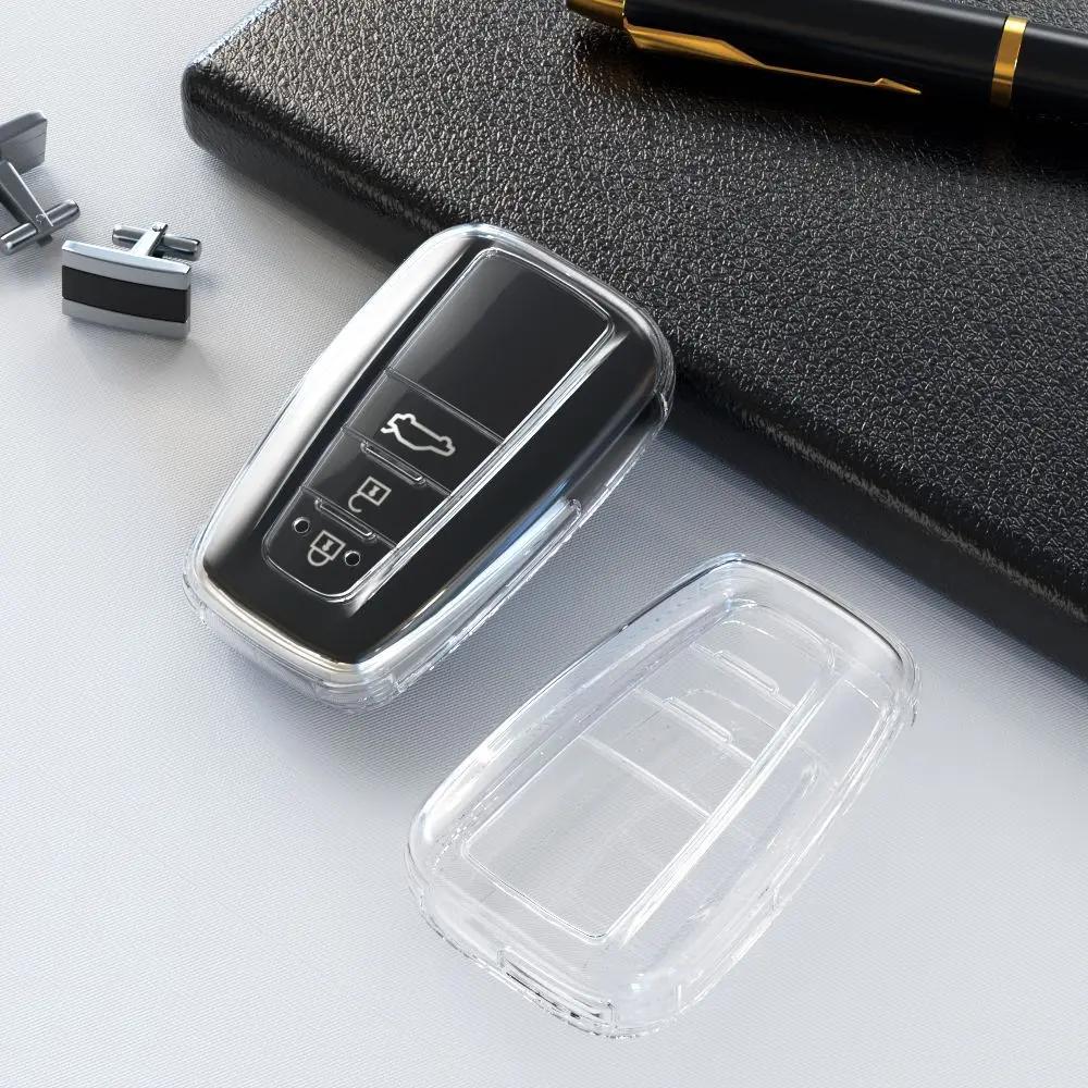 TPU Car Key Case for Toyota Land Cruiser Prado Crown TLK Yaris Cross Hilux Innova Rav4 Fortuner Camry Prius Corolla Avalon CHR