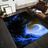 "Moonlit Wolf In Night Sky On Clouds Rug for Living Room Decor" Suitable for Use As an Anti-slip for Living Room Bedroom Sofas
