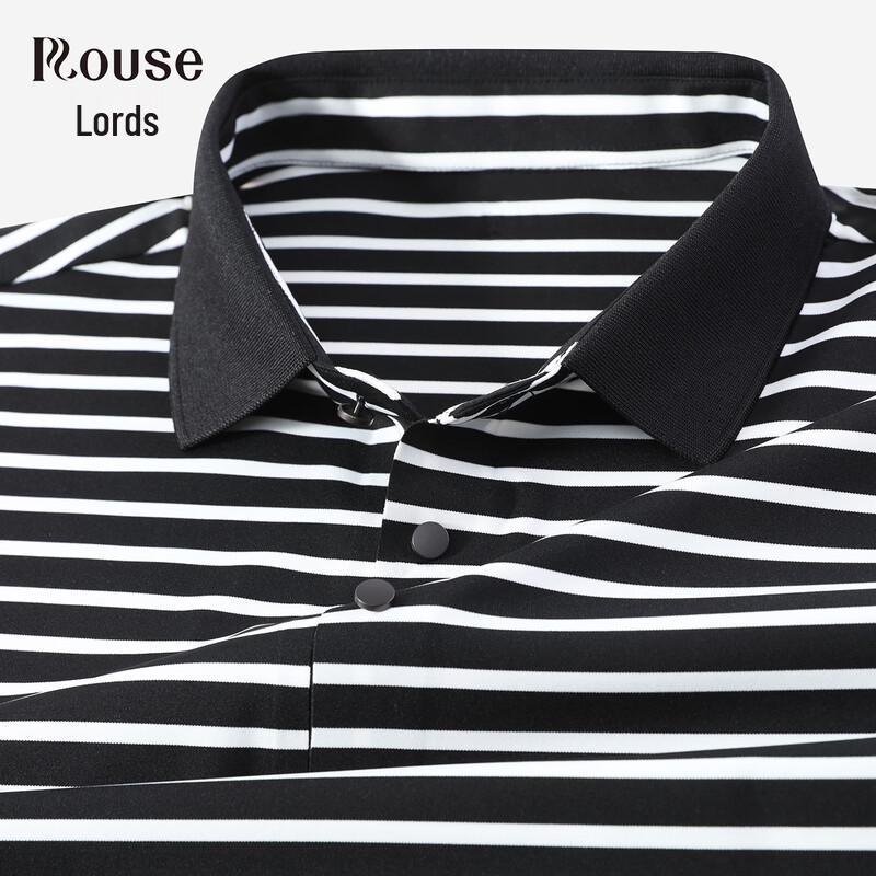 ROOYAR Men s Cooling Four-Way Stretch Striped Polo Shirt 3XL