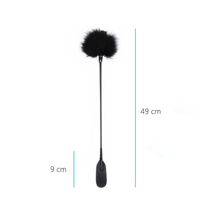 Flirt Tickle Erotic Feather with Fetish Punish Leather Spank Whip for Men Women Sex Blindfolded Stimulation Teasing Stick Toys