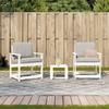 3 Piece Garden Lounge Set White Solid Pine Wood