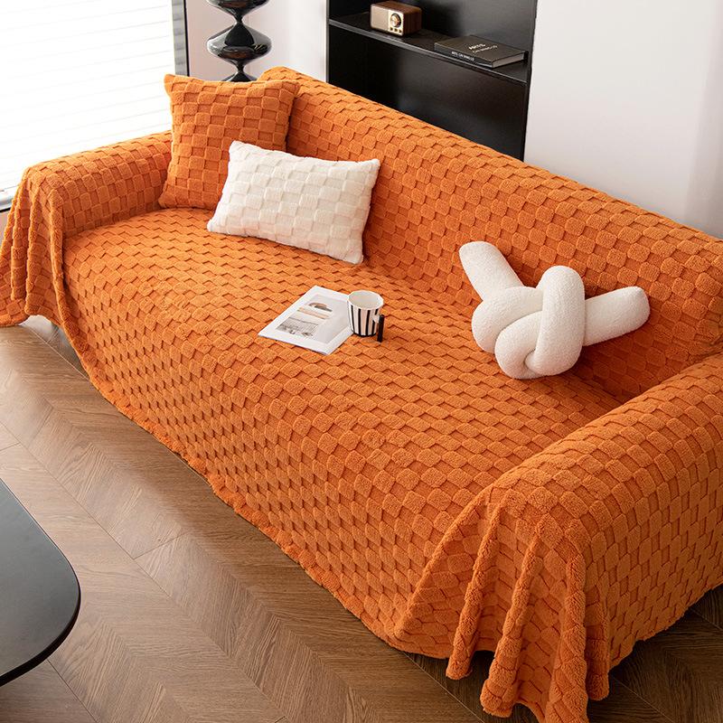 Høst og Vinter Sofahåndkle Fullt Dekkende Klut Vinter Plysj Fortykket Sklisikkert Sofateppe Eksklusiv Anti-katteriper Sofatrekk Klut