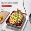 Stainless Steel Square Tray with Lid and Fresh-Keeping Magnetic Box, Towel Display, Rectangular Basin