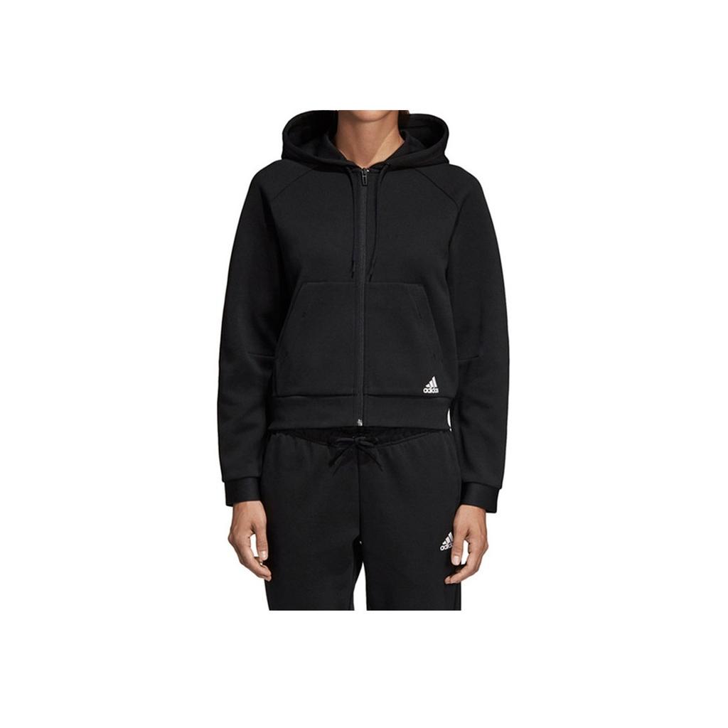 Adidas Sporty Style Hoodie Jacket Women Tops Black DU6570