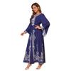 Arabic Party Bell Sleeve Digital Print Long Dress
