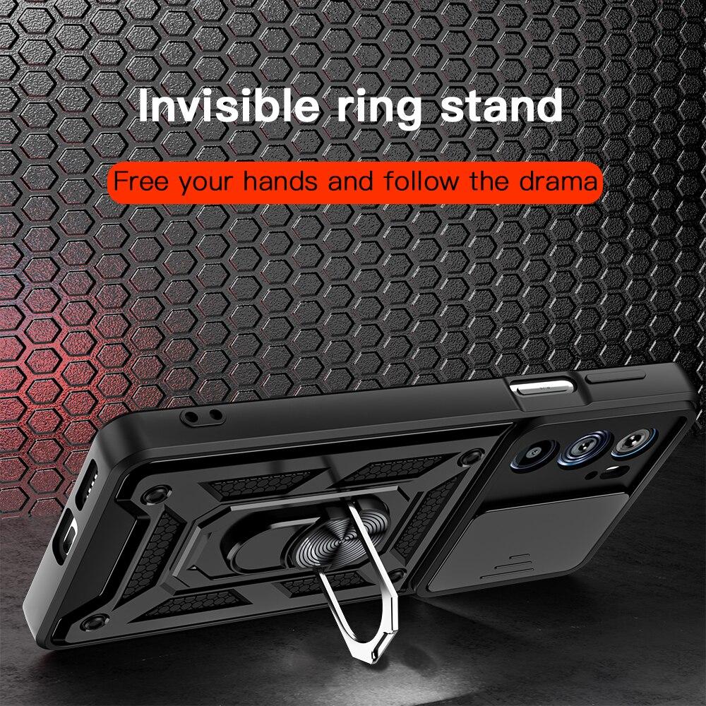 KEYSION Capa à prova de choque para Motorola Edge 30 Pro 20 Lite 20 Fusion S30 Push Pull Camera Protection Phone Cover para MOTO G200