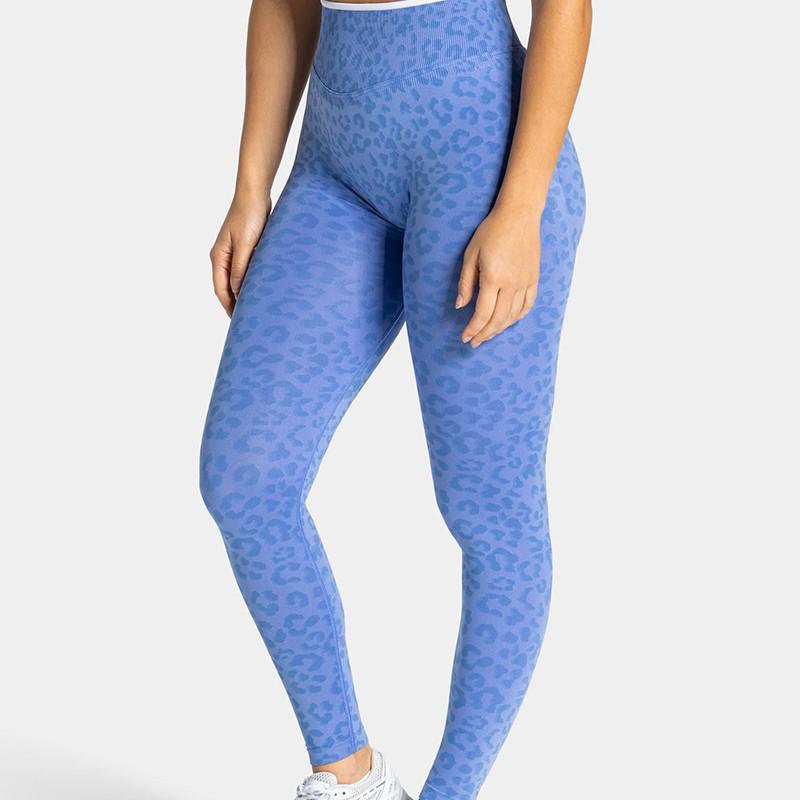 Pantaloni da Yoga a Vita Alta con Stampa Leopardo e Controllo Pancia per Fitness & Sport