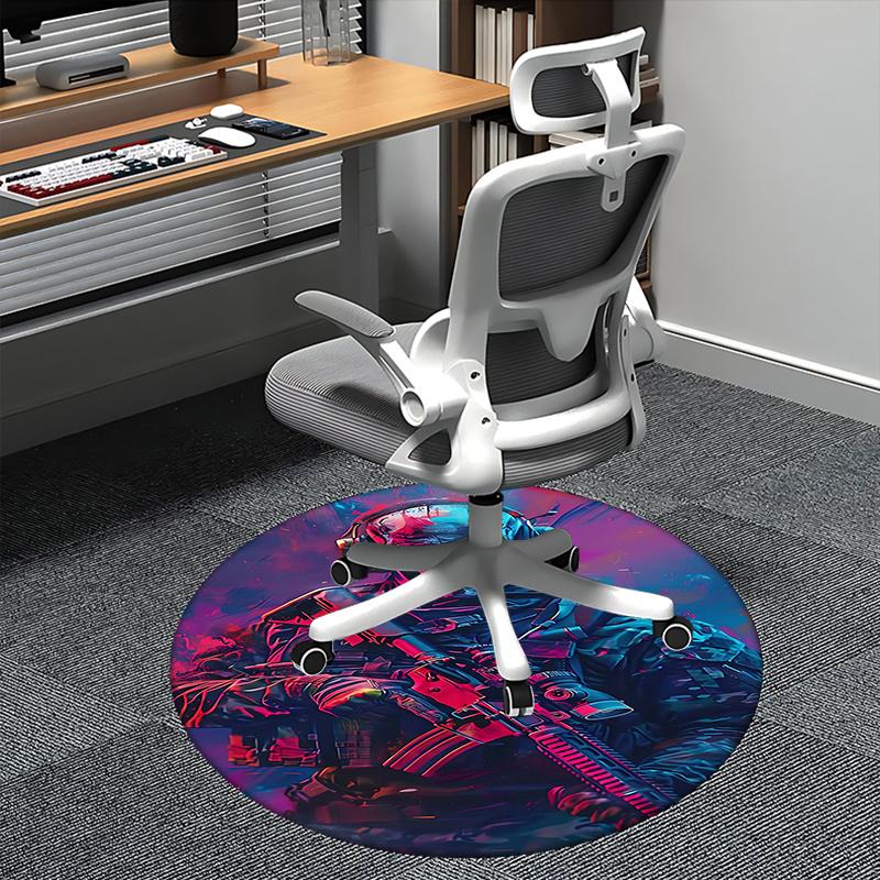 

Call of Duty: Ghosts Chair mat Round Rug-Office carpet, Machine Washable, Non-slip, Suitable for Living Rooms, Bedrooms, Entryways, and Holi 80cm by 80cm